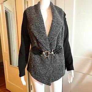 Joseph Ribkoff Cardigan Sweater with Silver Buckle - Size 14